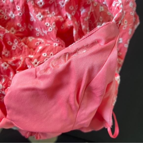 Francesca’s Blue Rain Coral Floral Ditsy Mini Dress Twist Front Size L - Picture 8 of 10